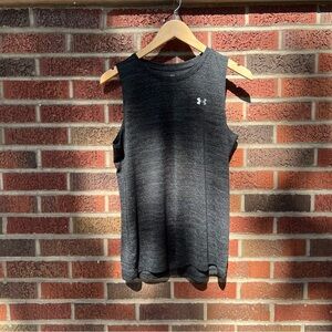 Under Armour Black Marled Gray Athletic Sleeveless Tank Top